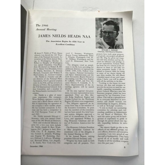 National Aeronautics Magazine Frederick C Crawford Flight Dec 1966 - Picture 5 of 12